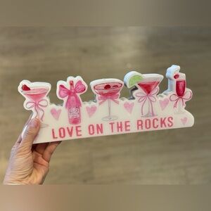 Pink Cocktail Party Sign - Love on the Rocks